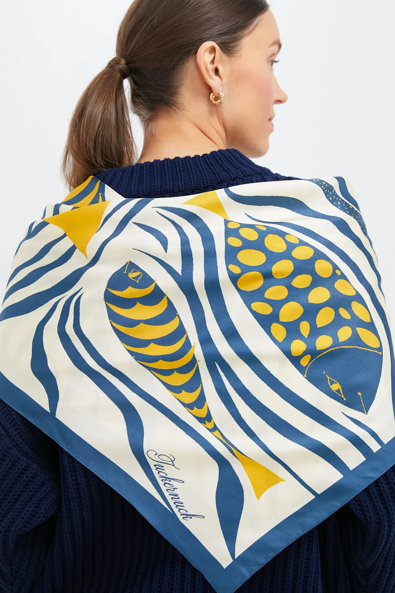 Mod Pesce Medium Silk Scarf sold by Tuckernuck product image thumbnail 2