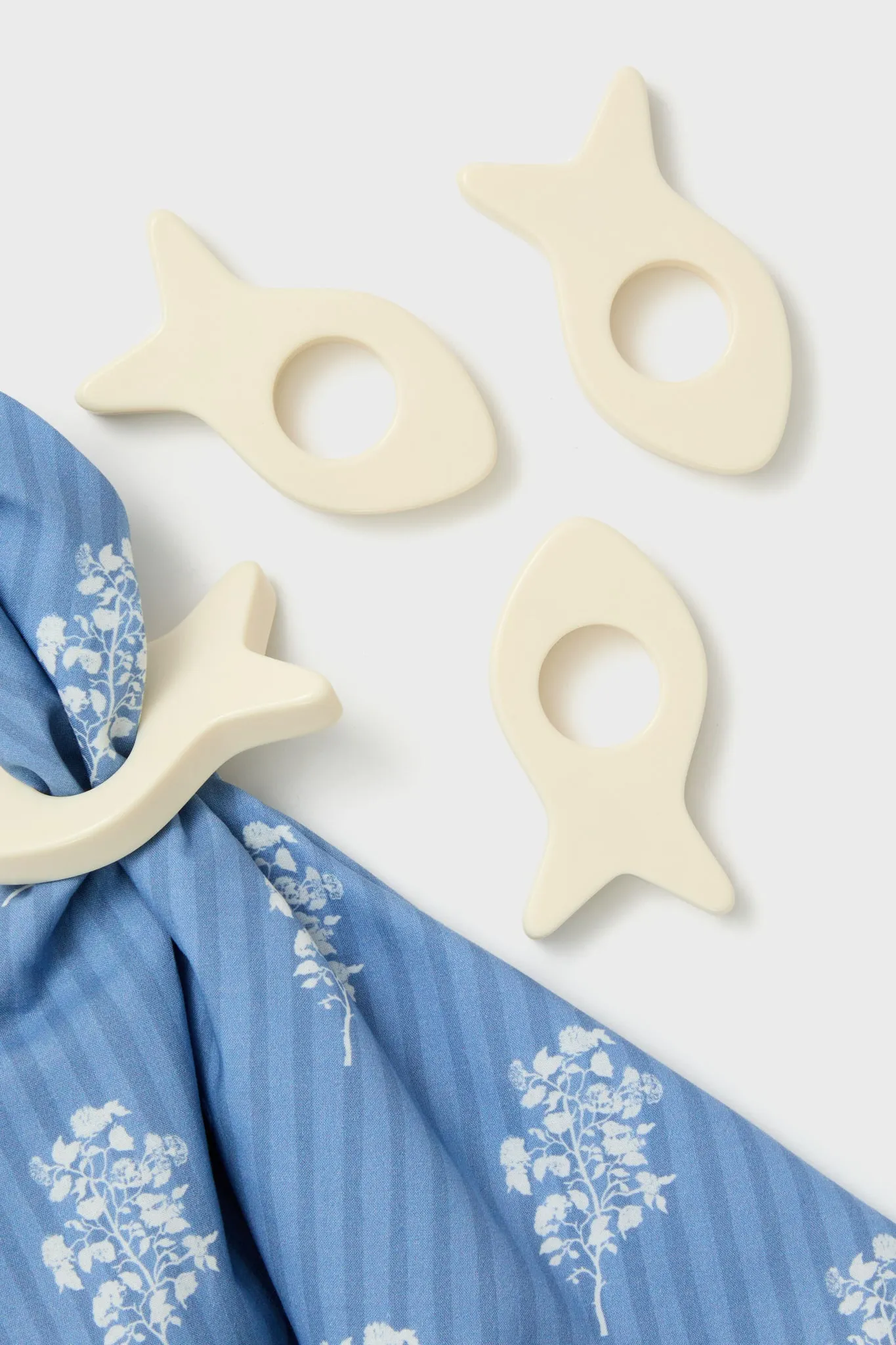 White Fish Napkin Rings Set of 4 sold by Tuckernuck product image thumbnail 2