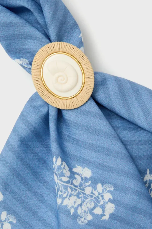Nautilus Shell Raffia Napkin Rings Set of 4 sold by Tuckernuck