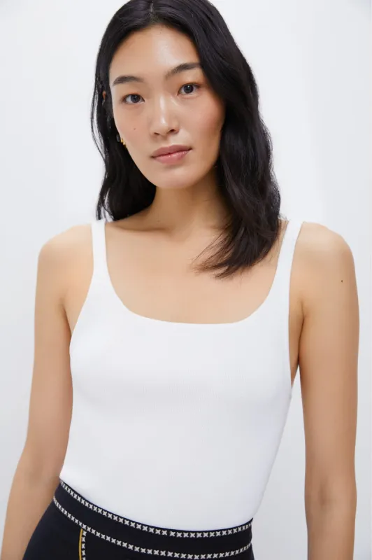 White Alba Compression Tank sold by Tuckernuck