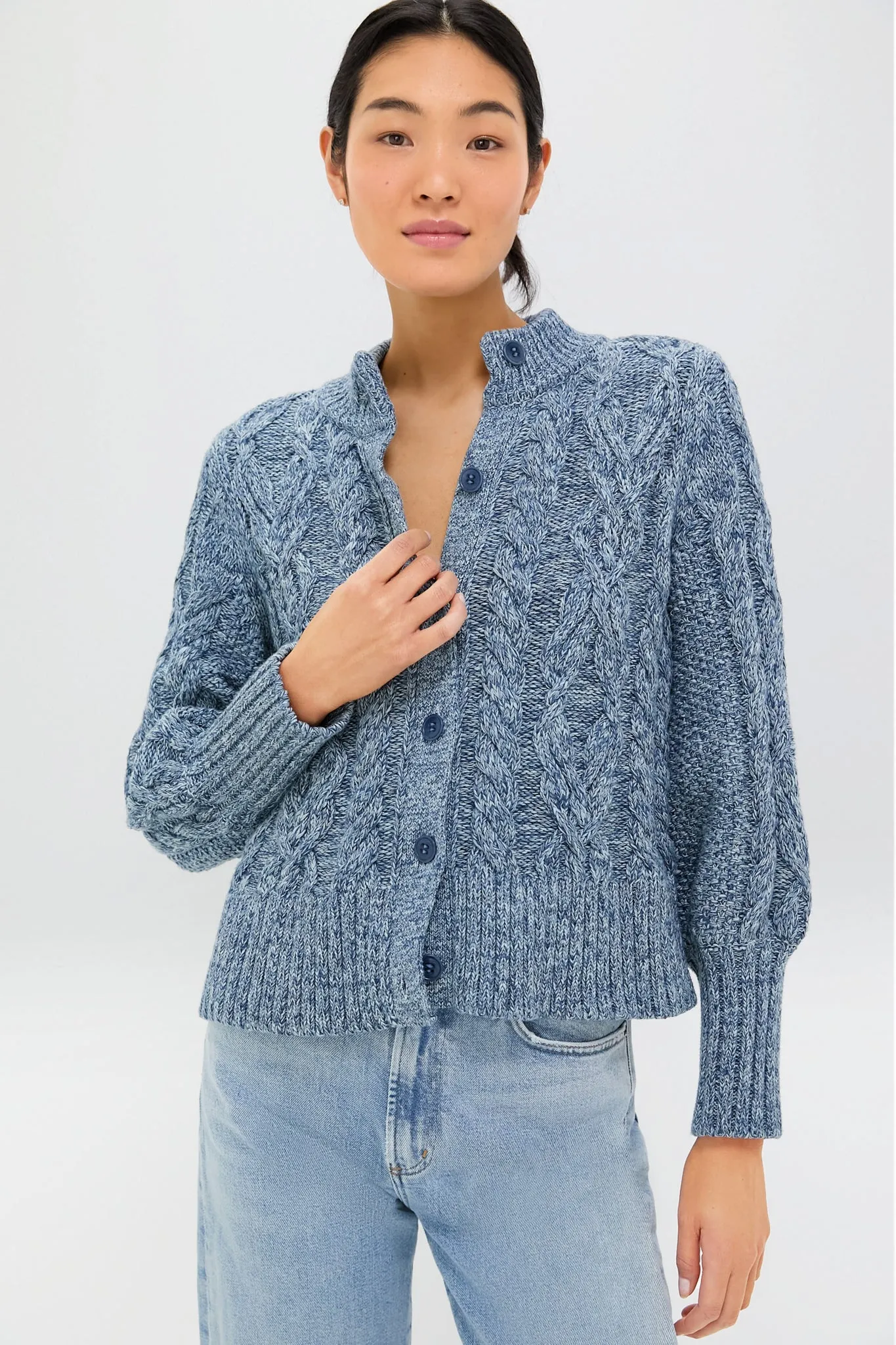 Marled Blue Colette Cardigan sold by Tuckernuck