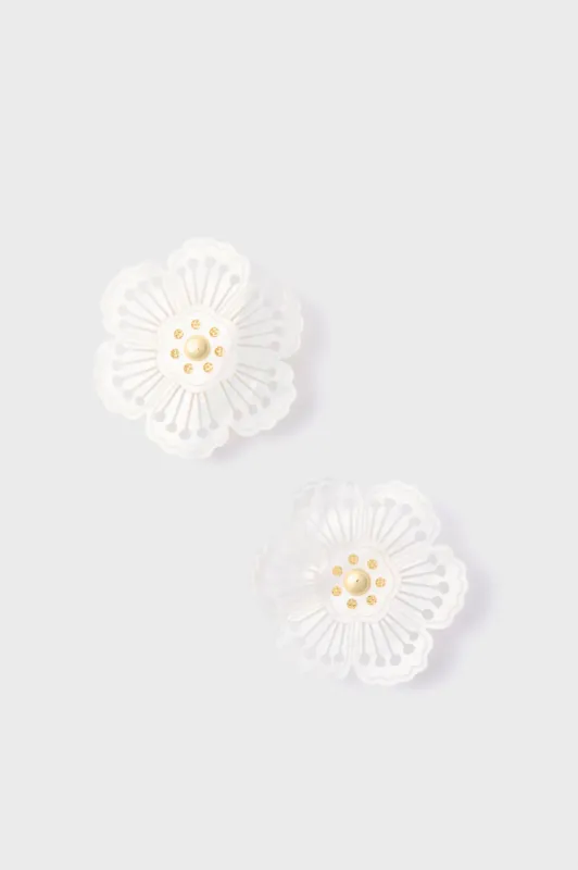 Mother of Pearl Marguerite Oversized Stud sold by Tuckernuck