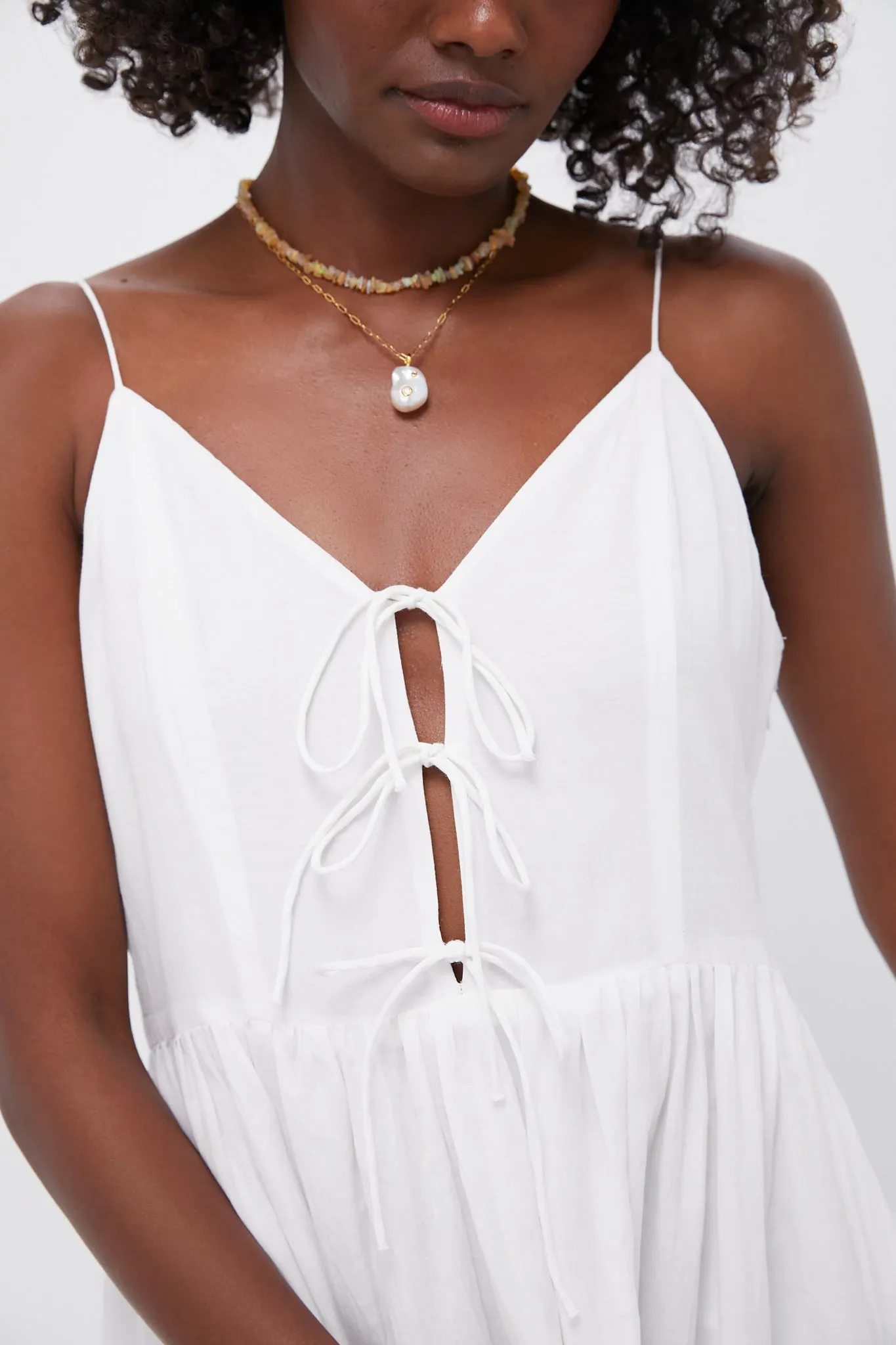 Pearl Zora Solid Tie Tank Dress sold by Tuckernuck product image thumbnail 5