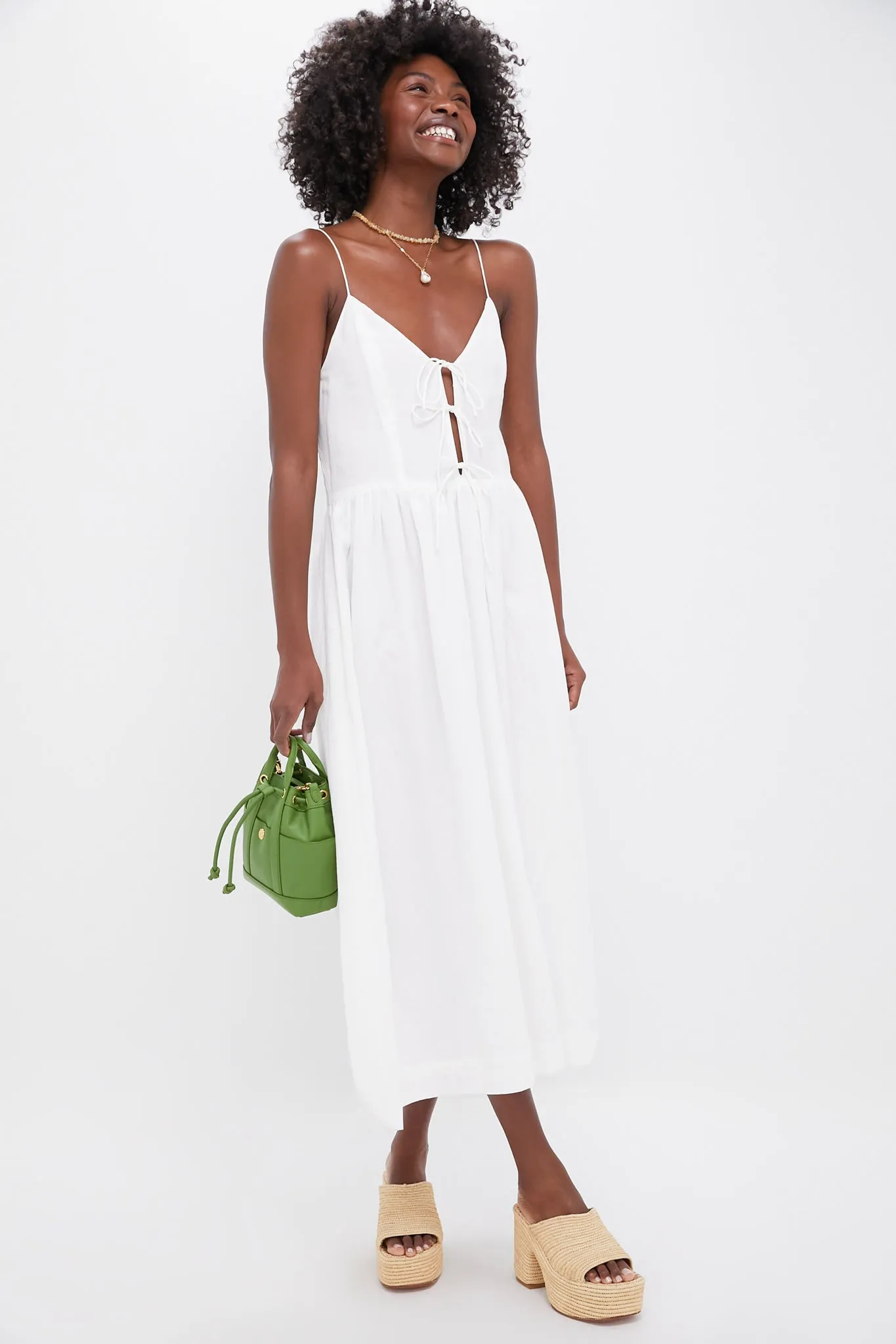 Pearl Zora Solid Tie Tank Dress sold by Tuckernuck product image thumbnail 3