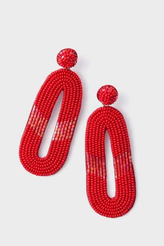 Red Olga Earrings made by Tuckernuck