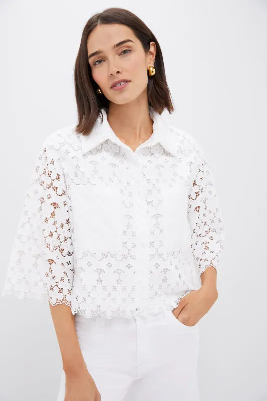 White Lace Francesca Blouse sold by Tuckernuck