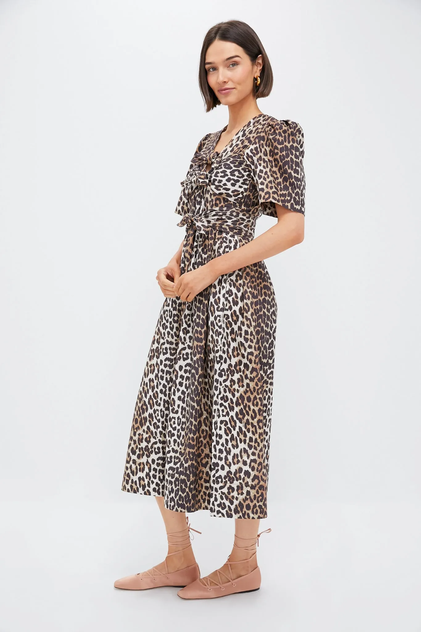 Leopard Tie Strap Midi Dress sold by Tuckernuck product image thumbnail 3