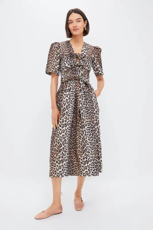 Leopard Tie Strap Midi Dress sold by Tuckernuck