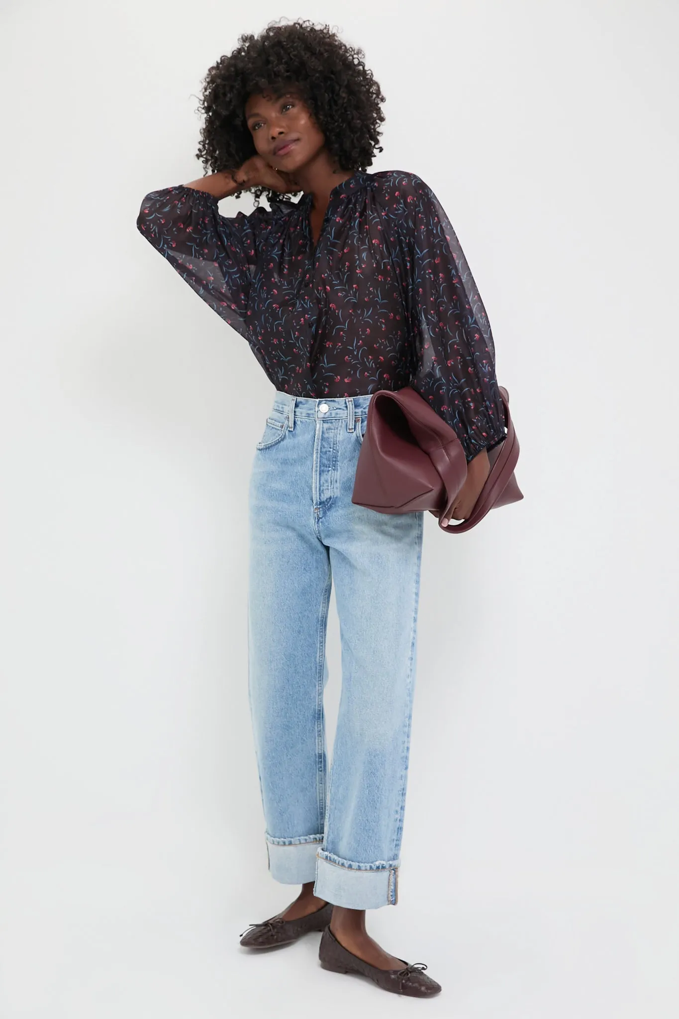 Midnight Oleander Sawyer Blouse sold by Tuckernuck product image thumbnail 2