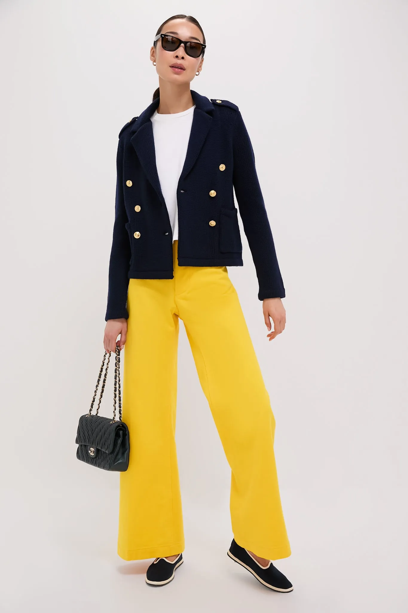 CHANEL Blue Calfskin Coco Pleats Double Flap Bag sold by Tuckernuck product image thumbnail 3