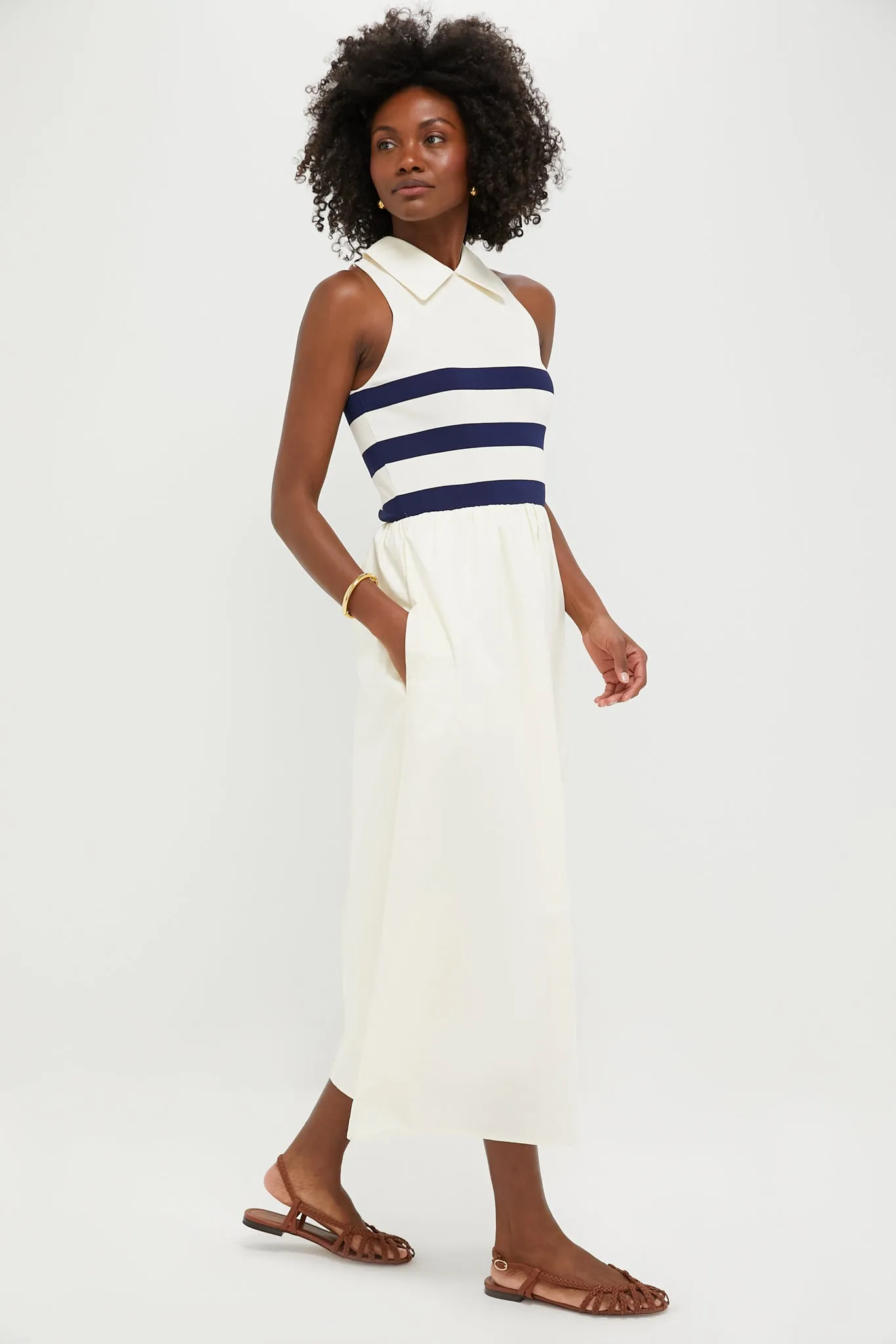 Ivory Stripe Marina Dress sold by Tuckernuck product image thumbnail 3