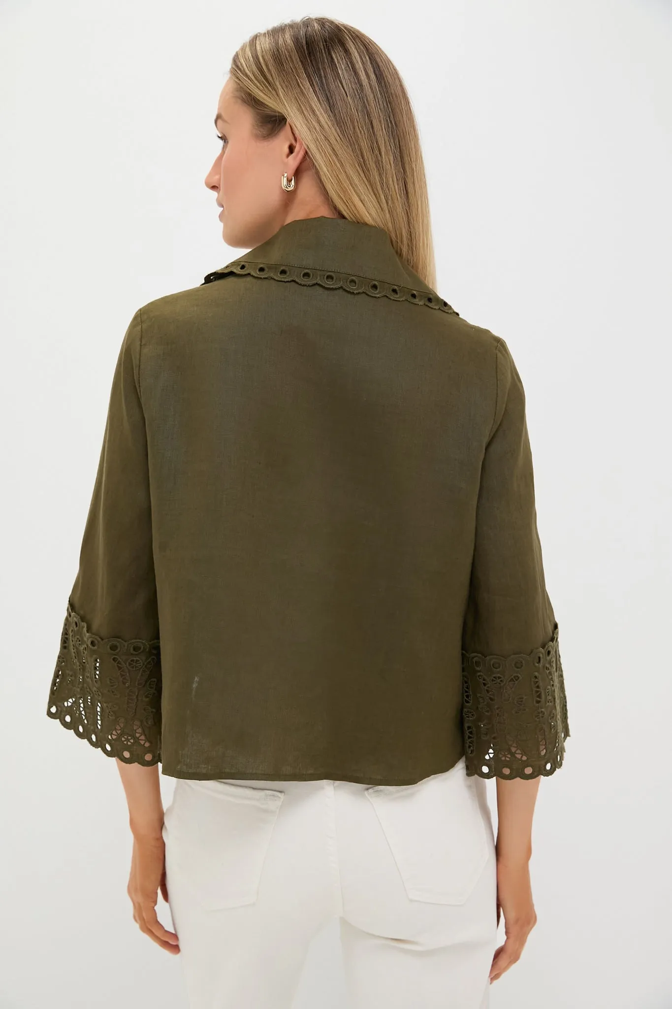 Army Green Linen Jones Blouse sold by Tuckernuck product image thumbnail 4