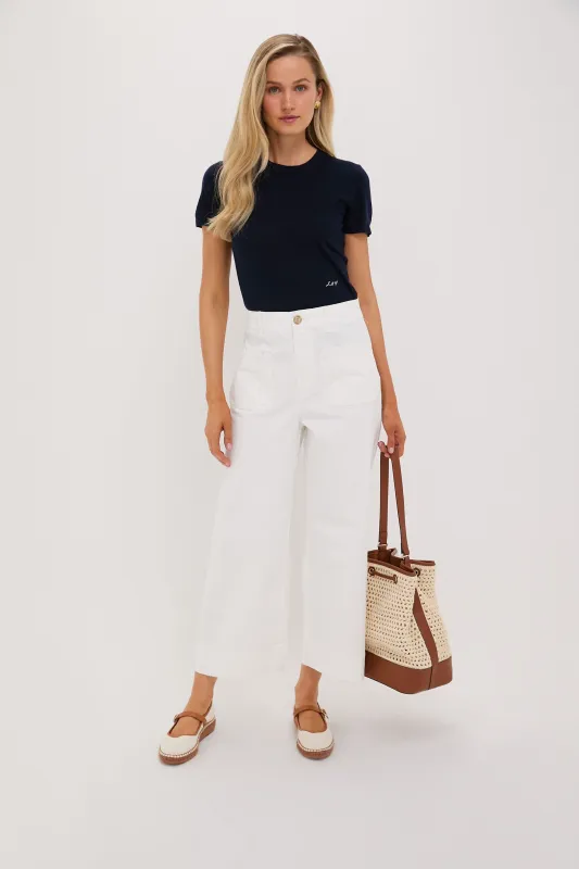 White Chino Wide Leg Stretch Davis Pants sold by Tuckernuck