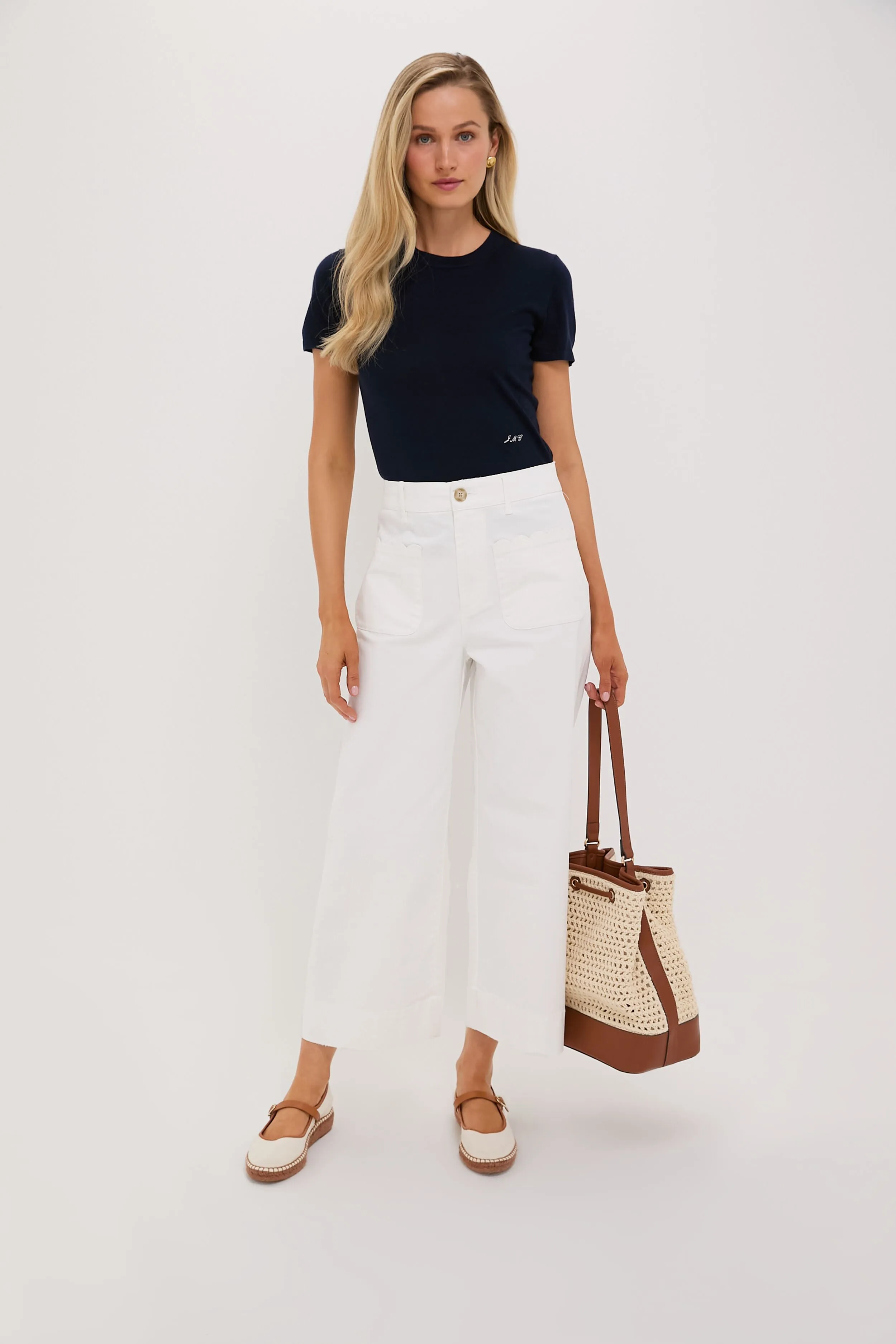 White Chino Wide Leg Stretch Davis Pants sold by Tuckernuck