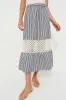 Blue Stripe Eyelet Hana Skirt sold by Tuckernuck