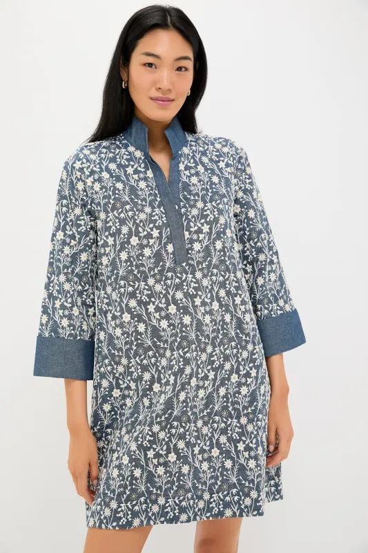 Embroidered Chambray Wildflower Meadows Megan Dress sold by Tuckernuck
