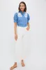 Chambray & White Embroidery Louisa Blouse sold by Tuckernuck