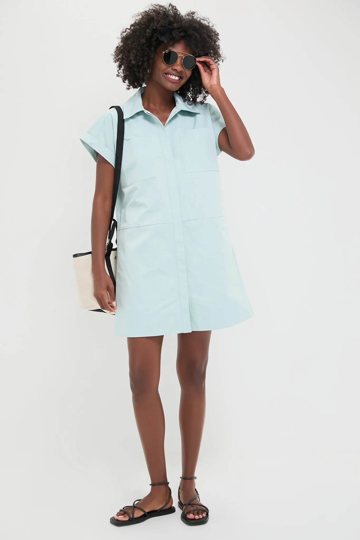Light Blue Structured Cotton Corey Dress sold by Tuckernuck product image thumbnail 2