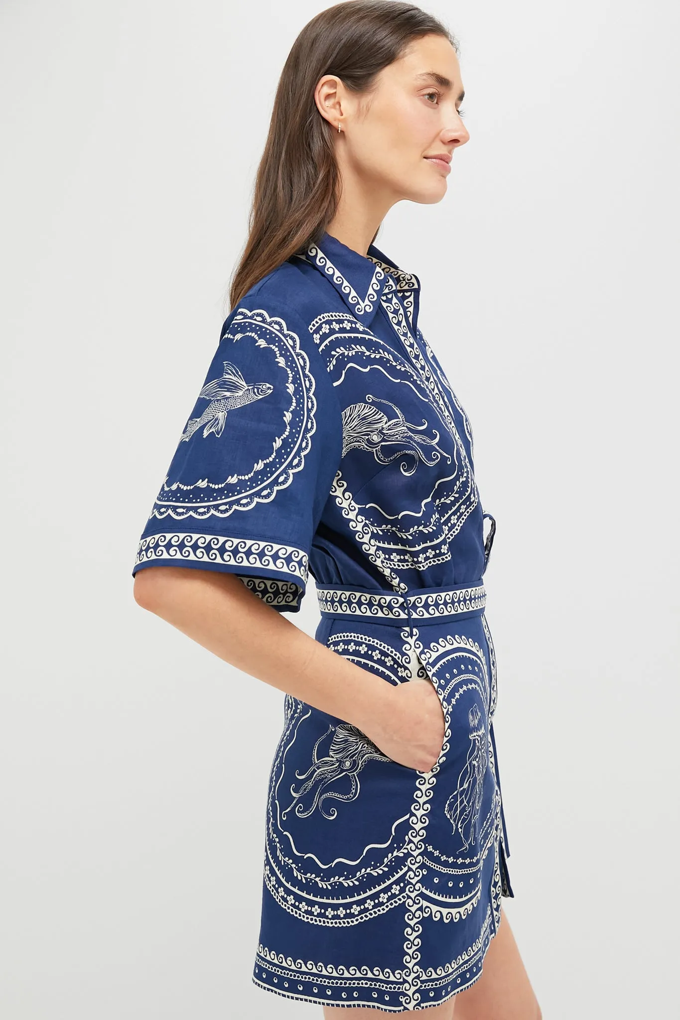 Navy Oceane Mini Dress sold by Tuckernuck product image thumbnail 3