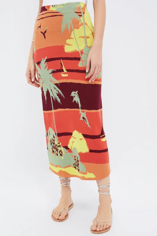 Multi Palm Island Knit Skirt sold by Tuckernuck
