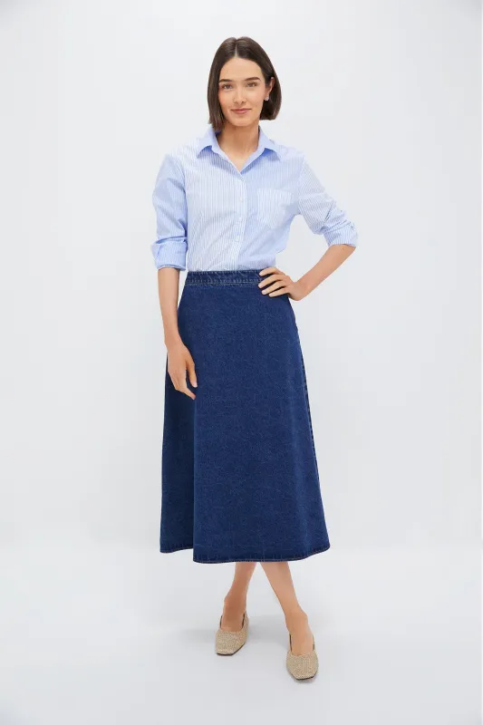 Blue Multi Stripe Boyfriend Shirt sold by Tuckernuck