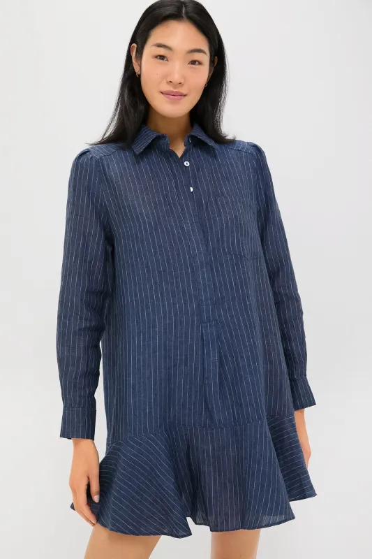 Dark Navy Stripe Linen Callahan Shirt Dress sold by Tuckernuck