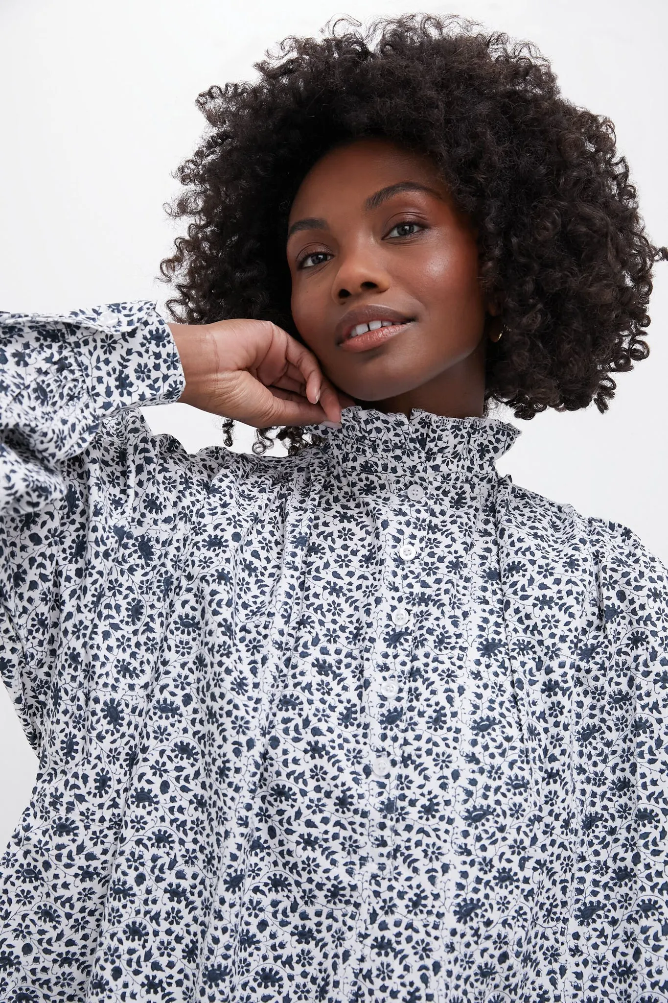 Navy Ditsy Print Kali Top sold by Tuckernuck product image thumbnail 5