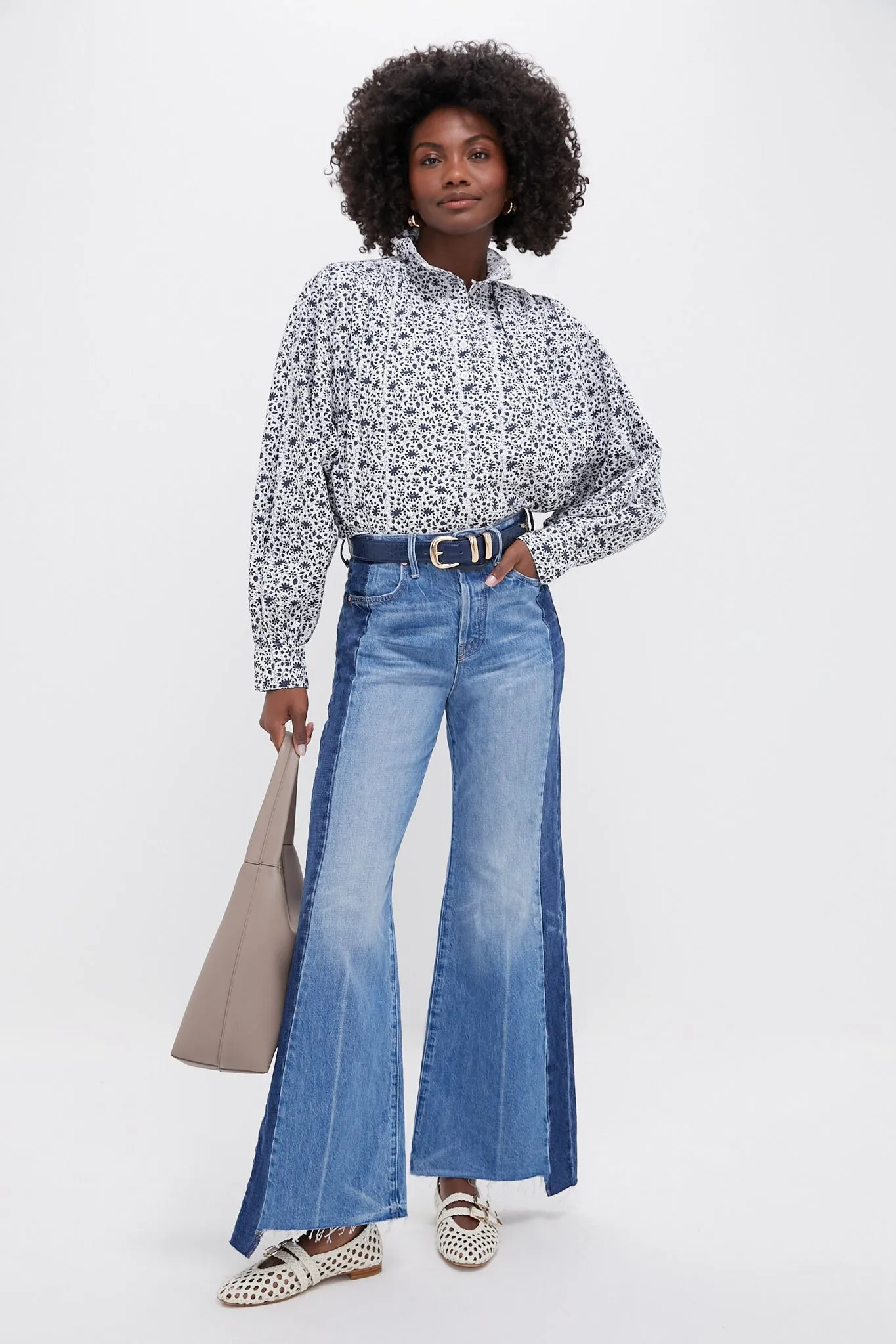 Navy Ditsy Print Kali Top sold by Tuckernuck product image thumbnail 2