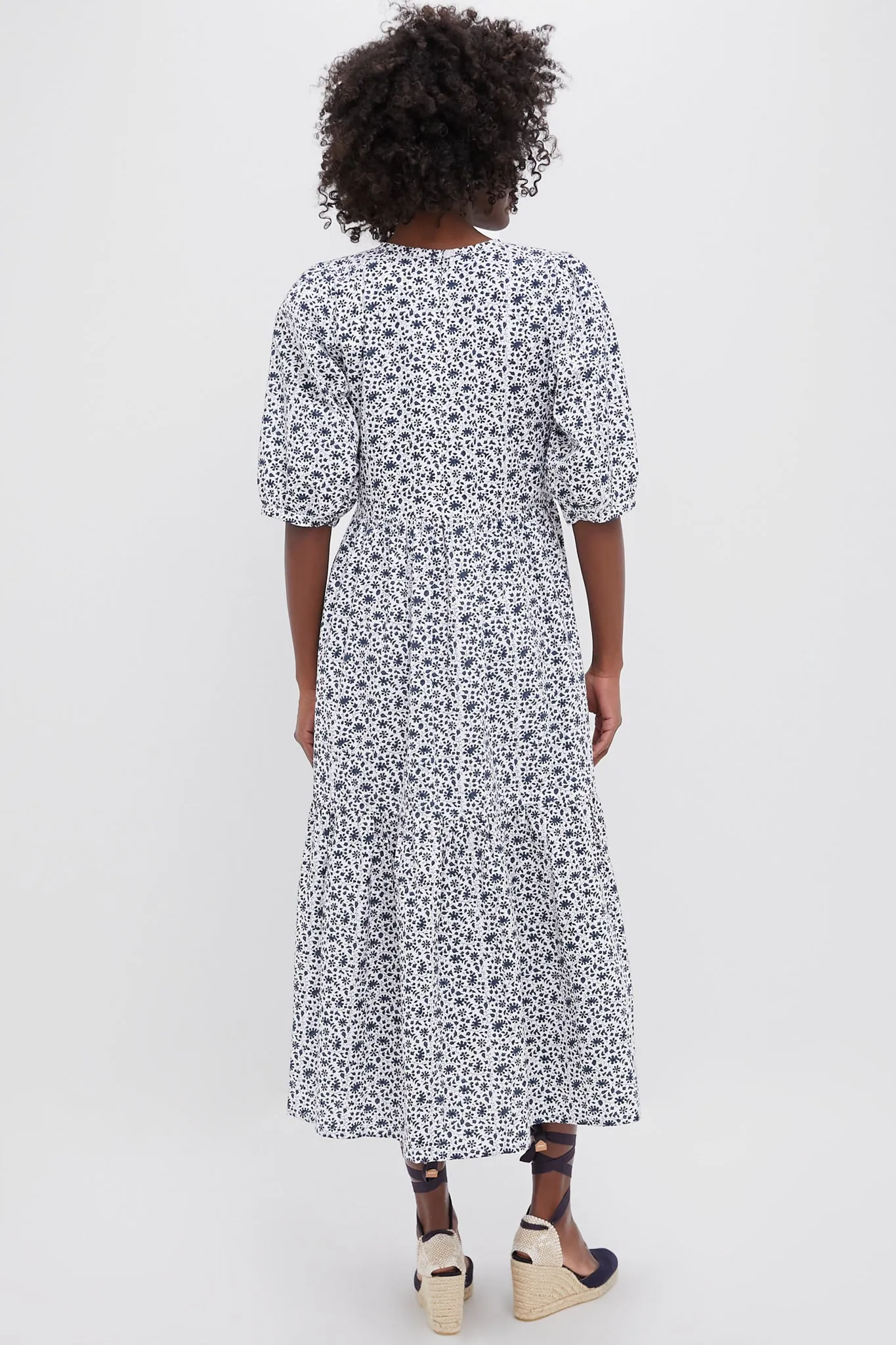 Exclusive Navy Ditsy Print Gaia Dress sold by Tuckernuck product image thumbnail 4