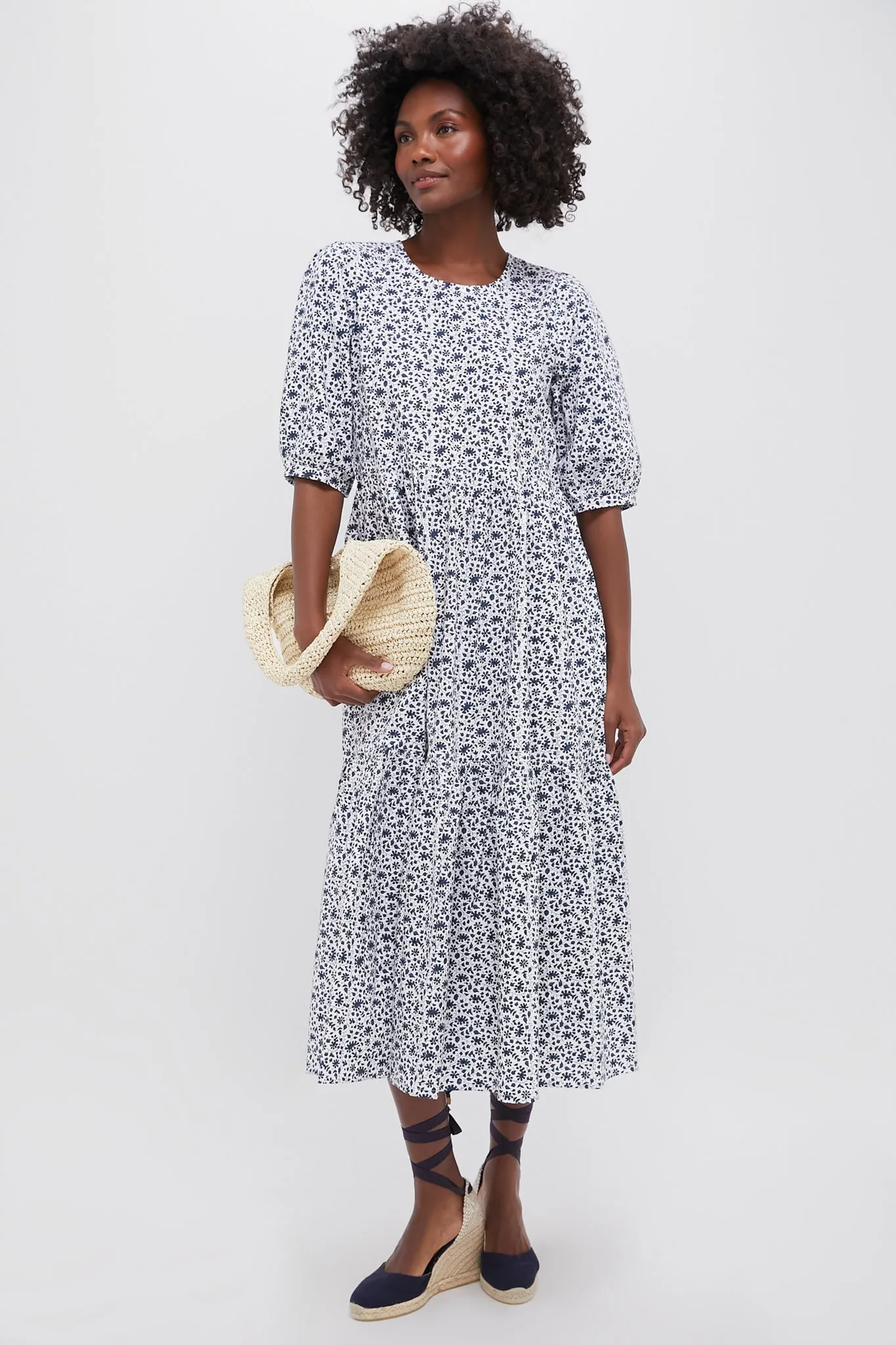 Exclusive Navy Ditsy Print Gaia Dress sold by Tuckernuck product image thumbnail 2