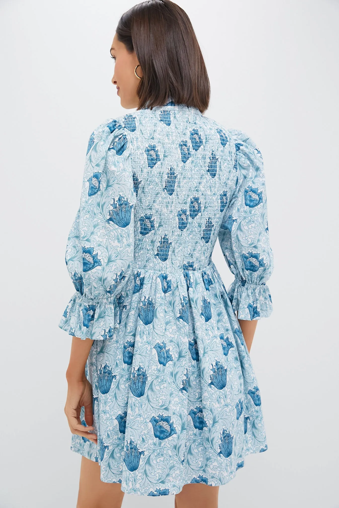 Teal Leafy Floral Smocked Larah Mini Dress sold by Tuckernuck product image thumbnail 4