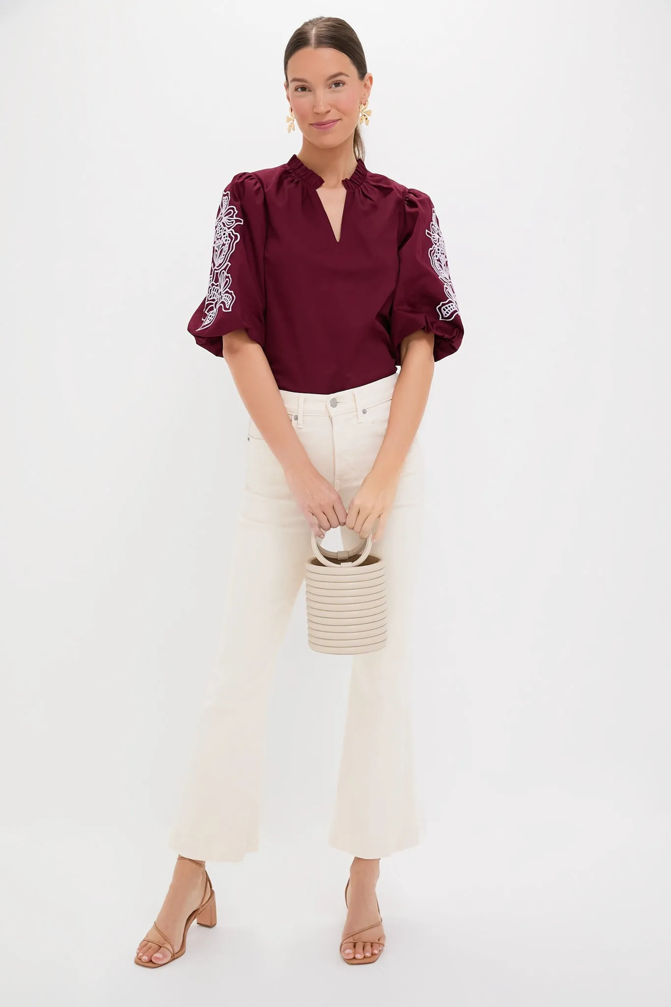 Plum with Lilac Embroidery Floria Blouse sold by Tuckernuck product image thumbnail 3