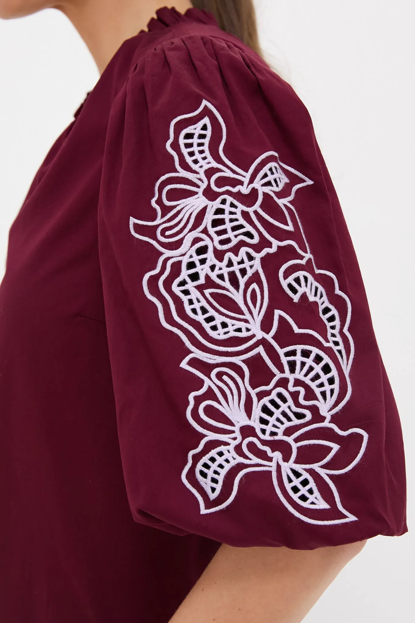 Plum with Lilac Embroidery Floria Blouse sold by Tuckernuck product image thumbnail 2