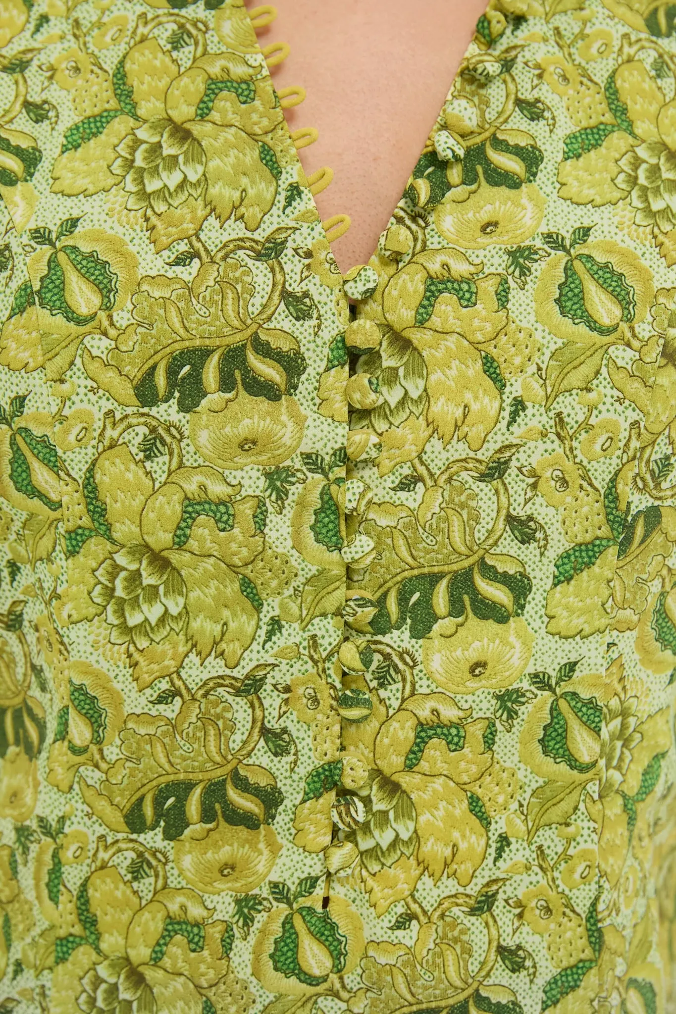 Chartreuse Multi Floral Marcy Midi Dress sold by Tuckernuck product image thumbnail 5