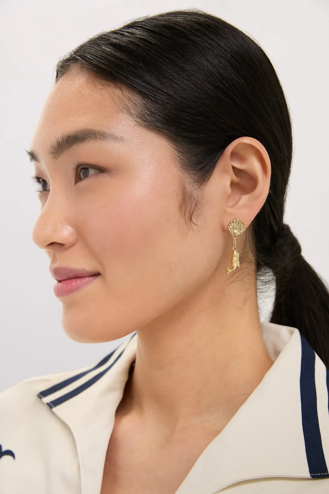 Gold Reverie Asymmetric Drop Earrings sold by Tuckernuck product image thumbnail 2