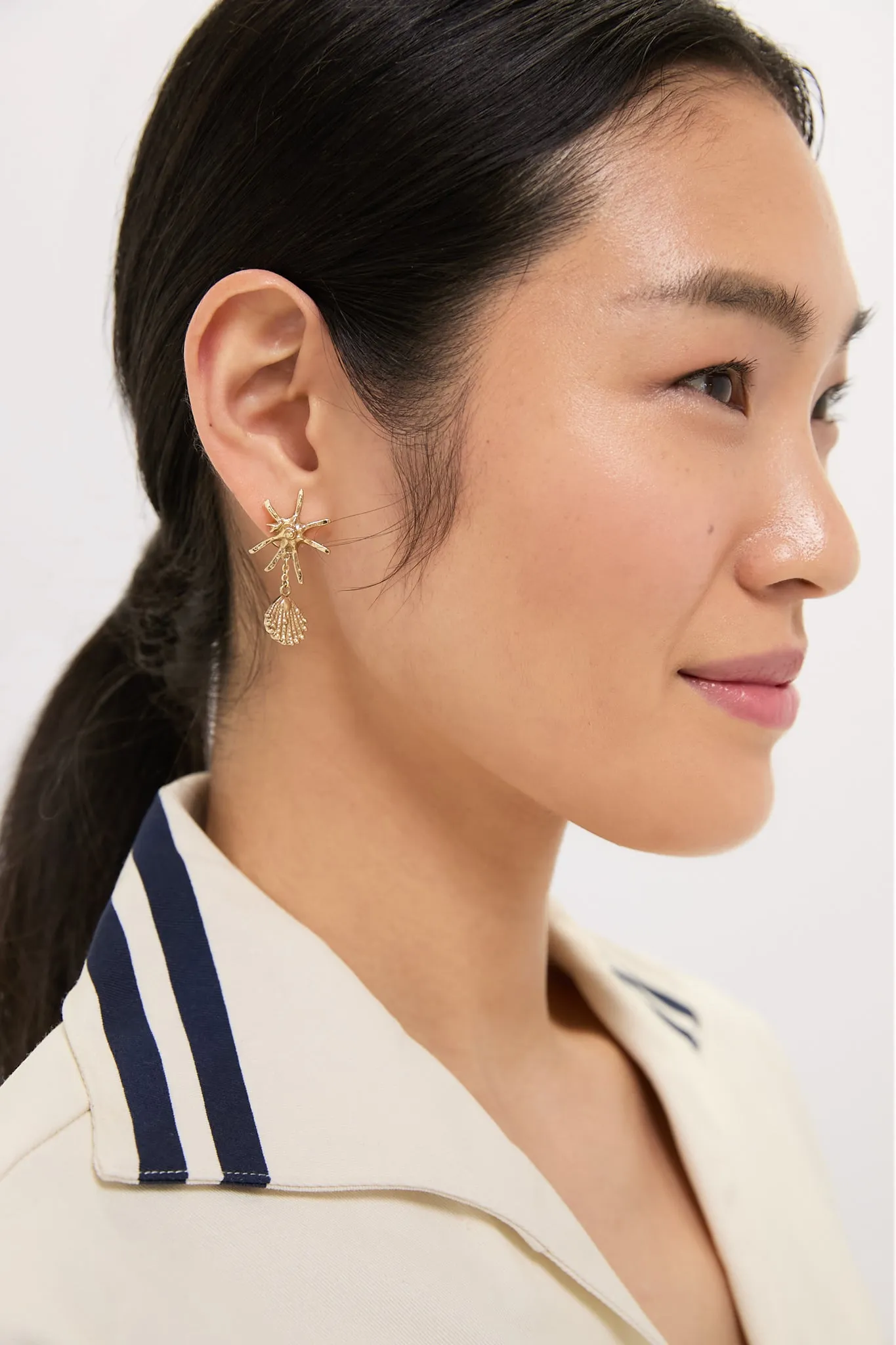 Gold Reverie Asymmetric Drop Earrings sold by Tuckernuck product image thumbnail 4