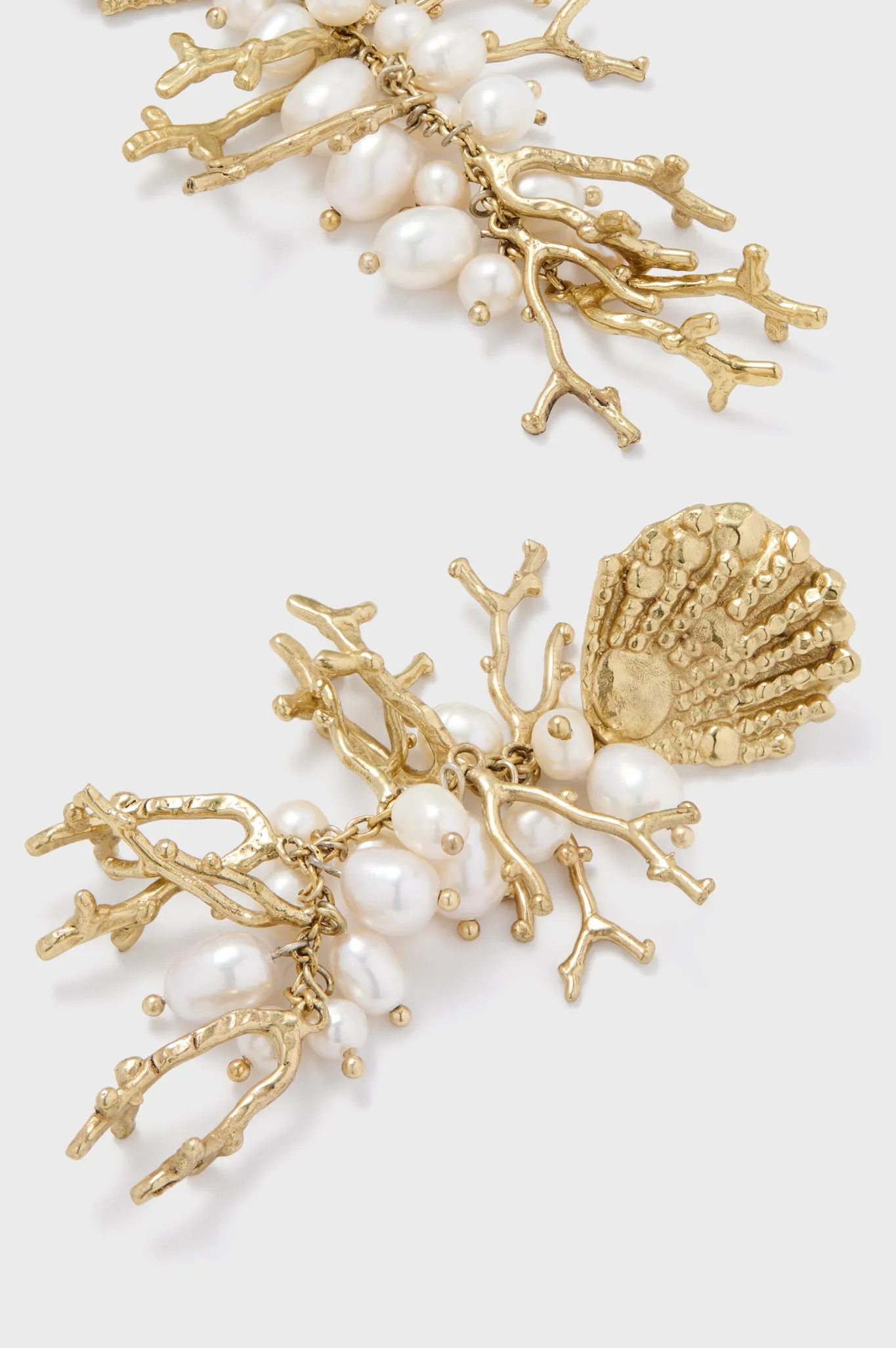 Gold Reverie Cluster Pearl Drop Earrings sold by Tuckernuck product image thumbnail 4