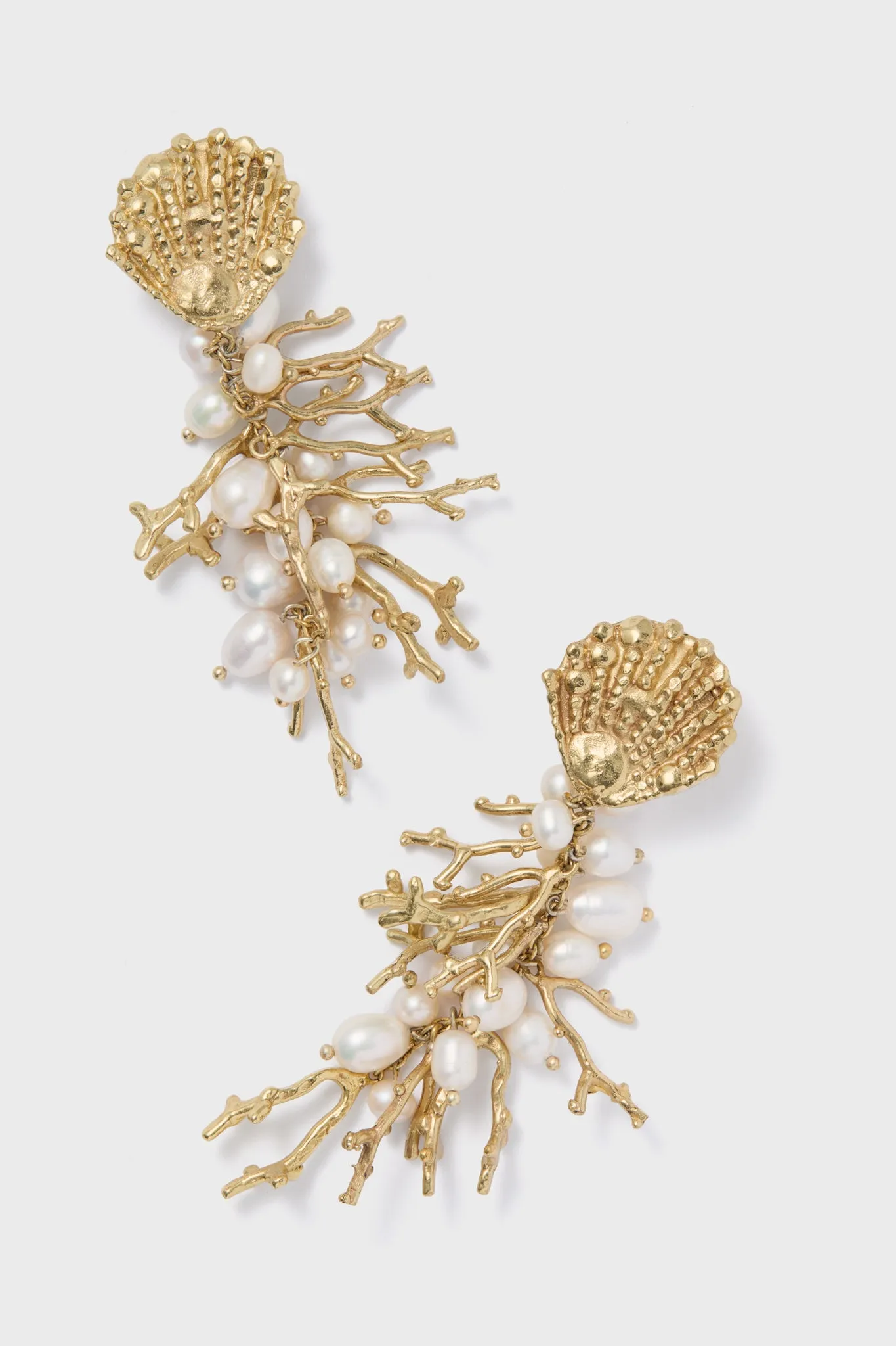 Gold Reverie Cluster Pearl Drop Earrings sold by Tuckernuck