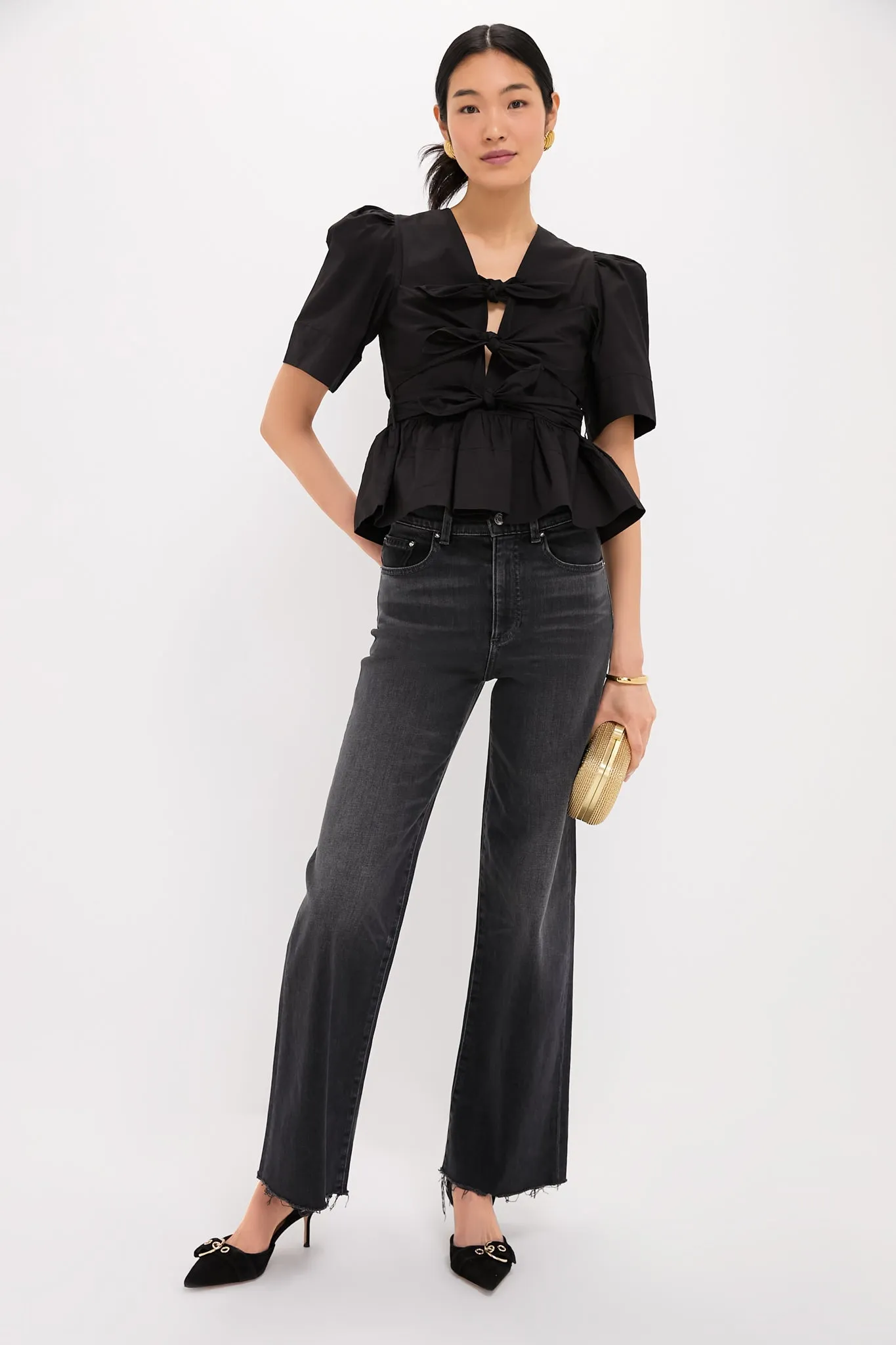 Black Tie Strap Blouse sold by Tuckernuck product image thumbnail 2