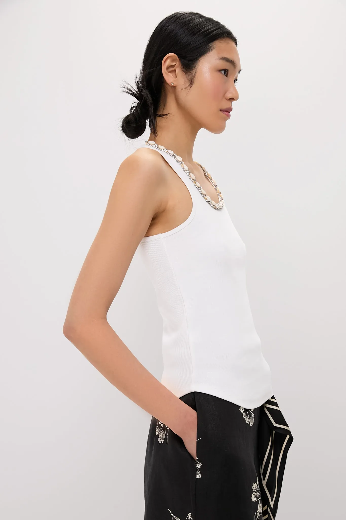 Ivory Illuminate Embellished Tank sold by Tuckernuck product image thumbnail 3