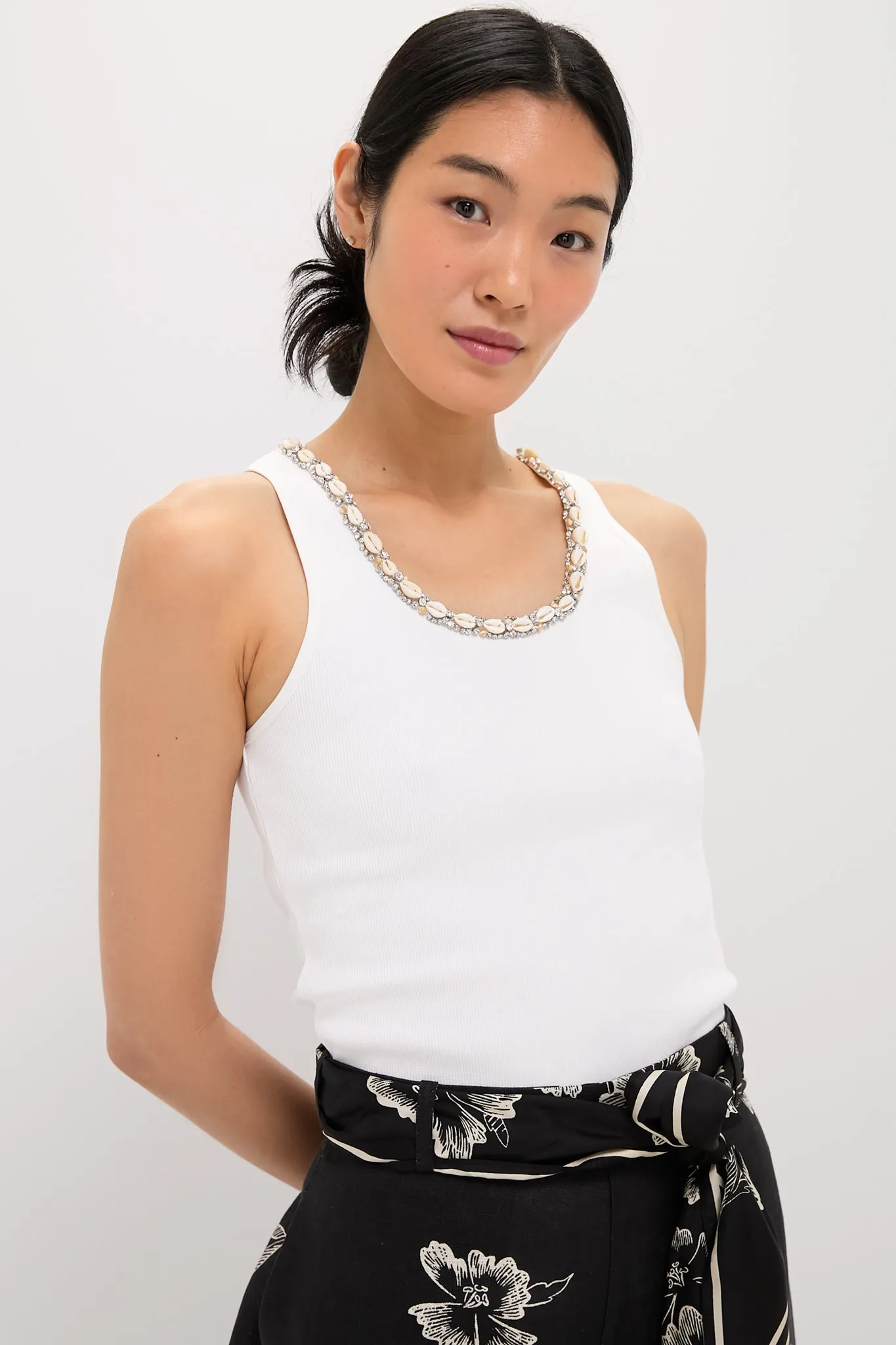 Ivory Illuminate Embellished Tank sold by Tuckernuck