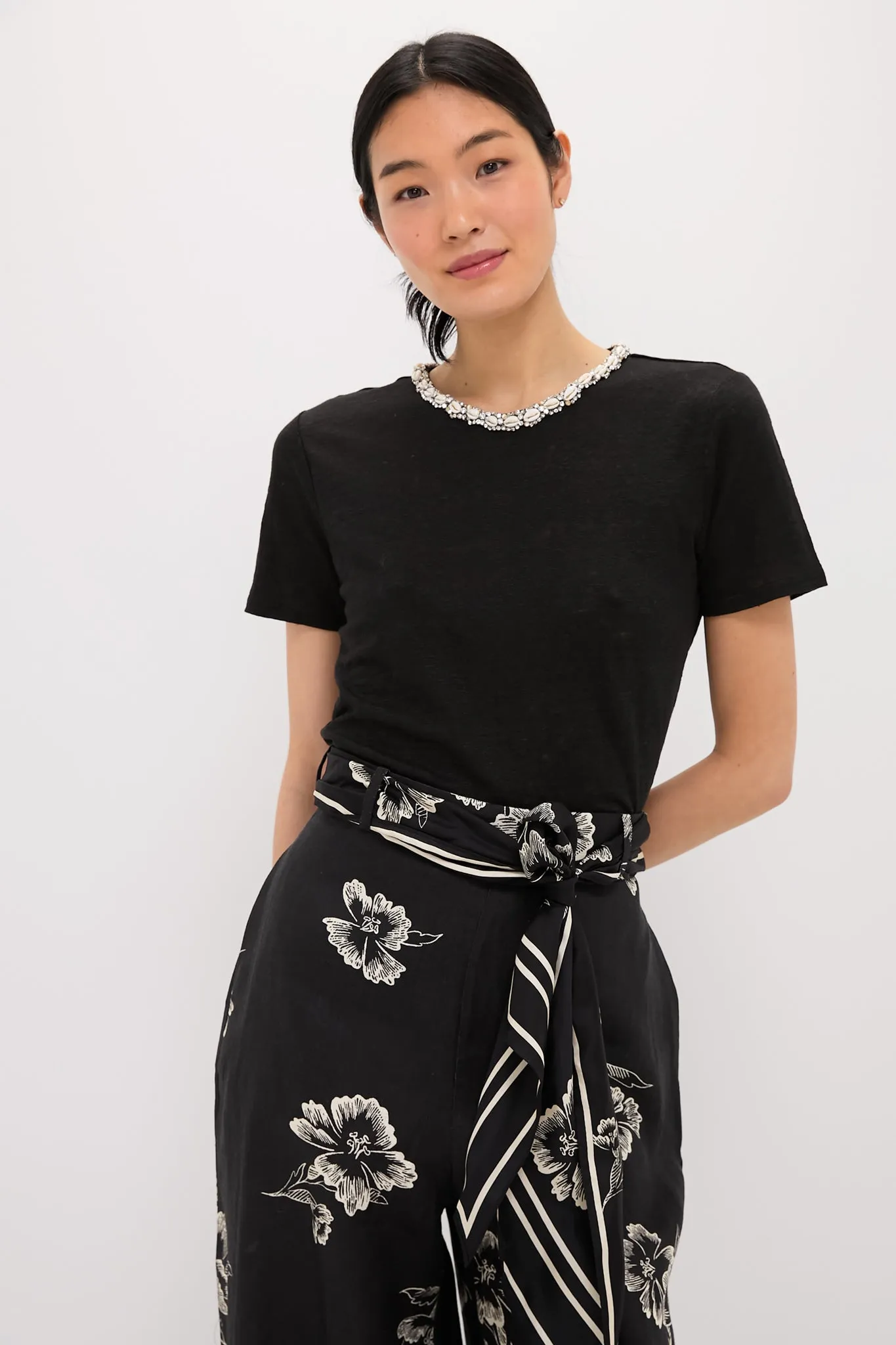 Black Illuminate Embellished Tee sold by Tuckernuck