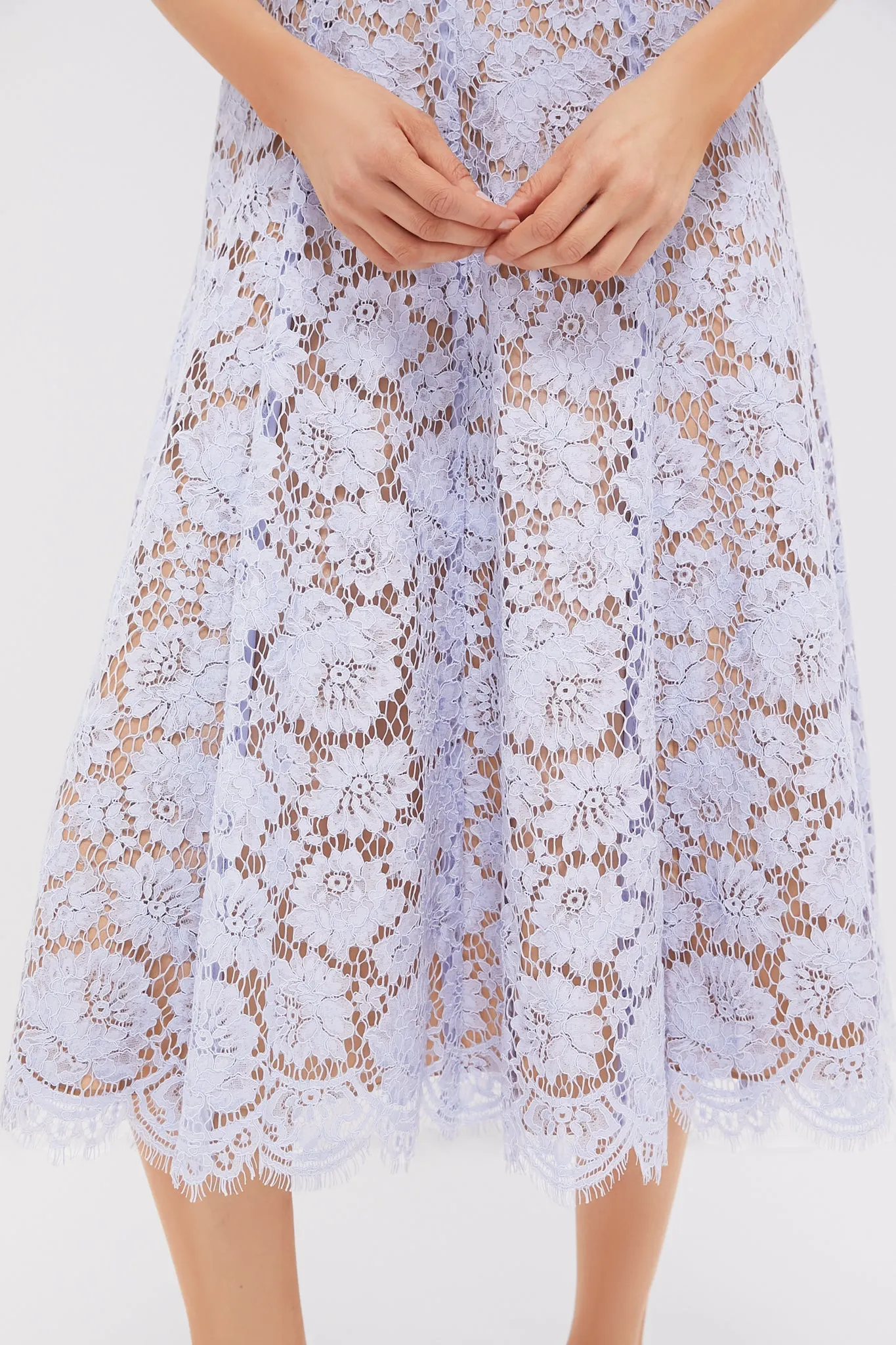 Blue Fine Lace Pearl Midi Dress sold by Tuckernuck product image thumbnail 5