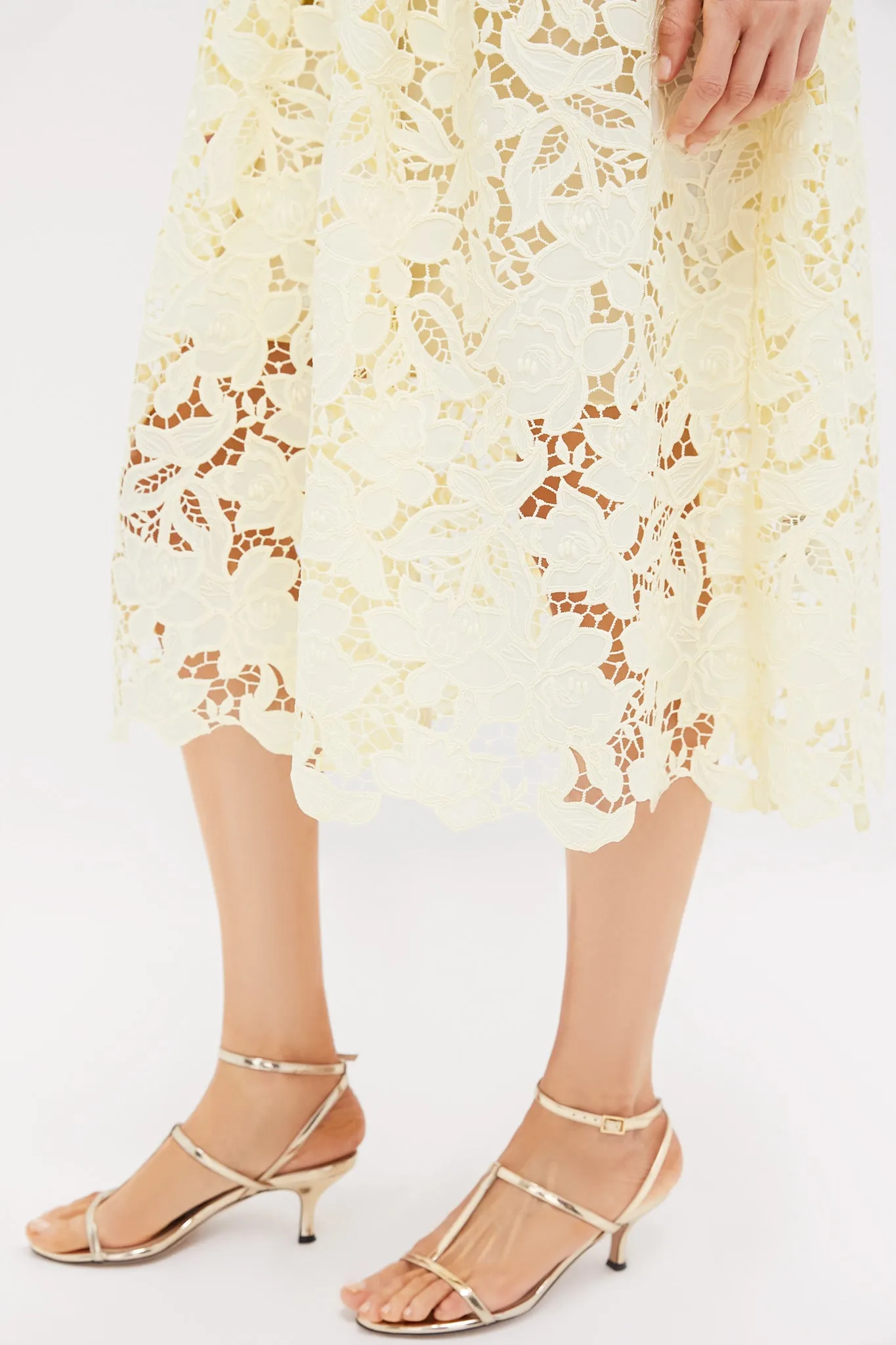 Yellow Lace Collared Midi Dress sold by Tuckernuck product image thumbnail 5