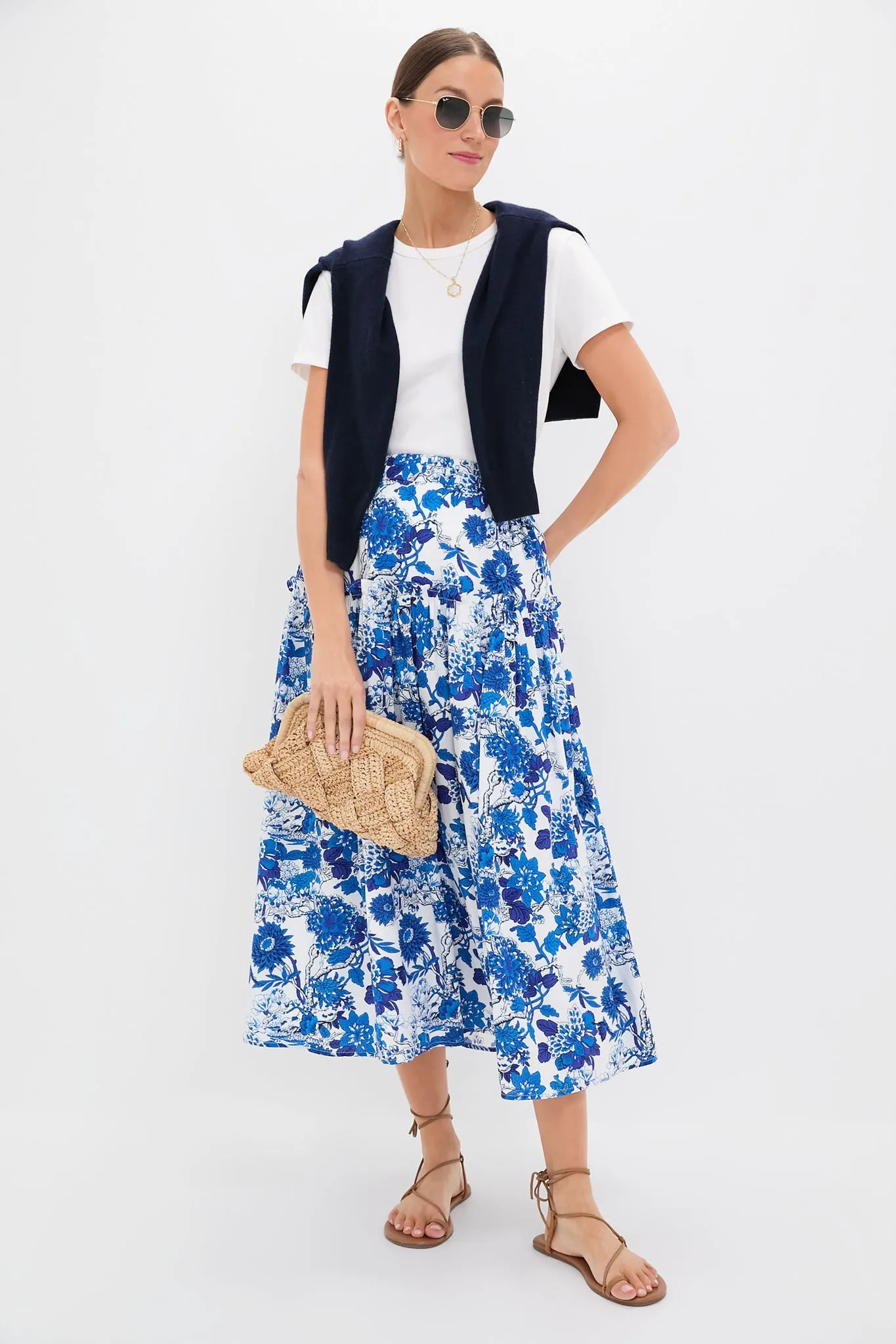 Indigo & Blue Floral Isla Maxi Skirt sold by Tuckernuck product image thumbnail 2