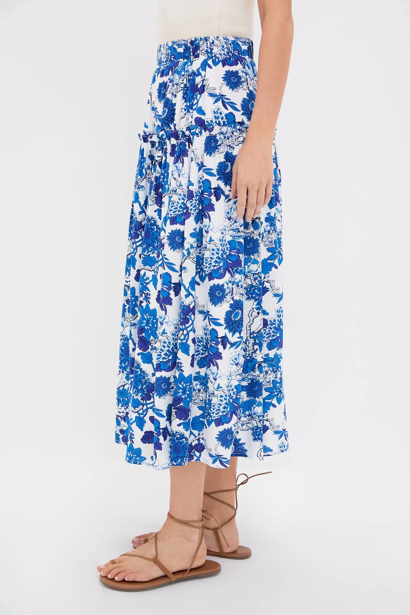 Indigo & Blue Floral Isla Maxi Skirt sold by Tuckernuck product image thumbnail 3
