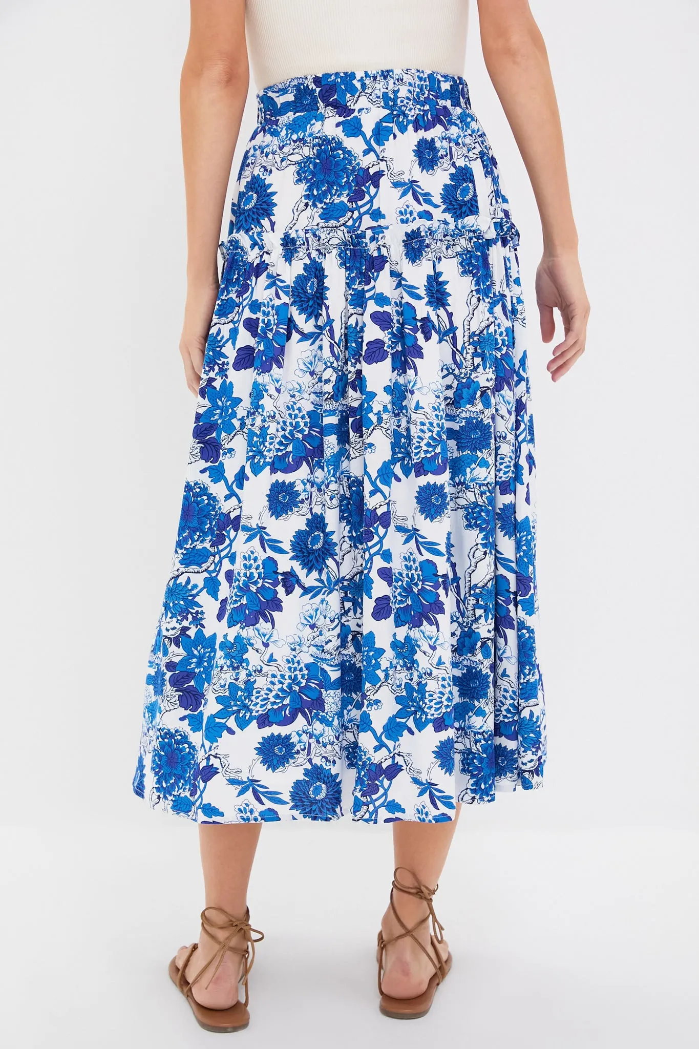 Indigo & Blue Floral Isla Maxi Skirt sold by Tuckernuck product image thumbnail 4
