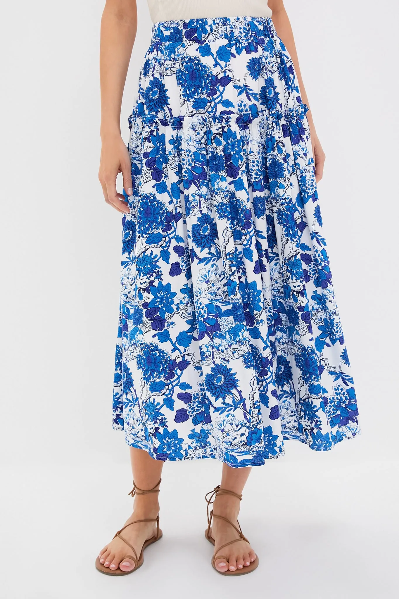 Indigo & Blue Floral Isla Maxi Skirt sold by Tuckernuck