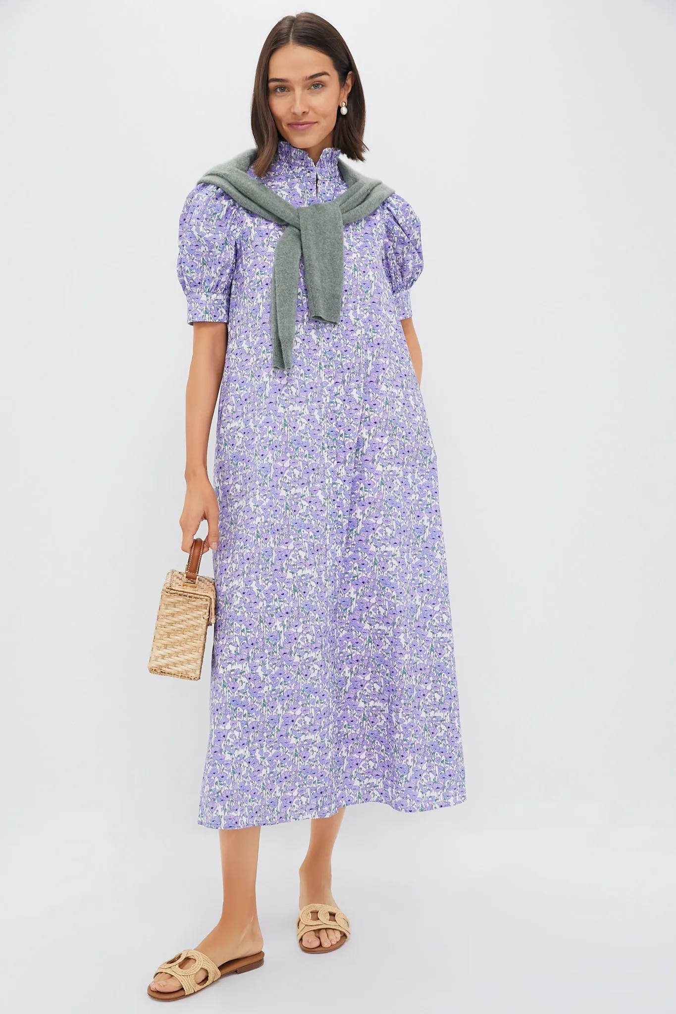 Purple Poppies Ruffle Collar Louisa Maxi Dress sold by Tuckernuck product image thumbnail 2