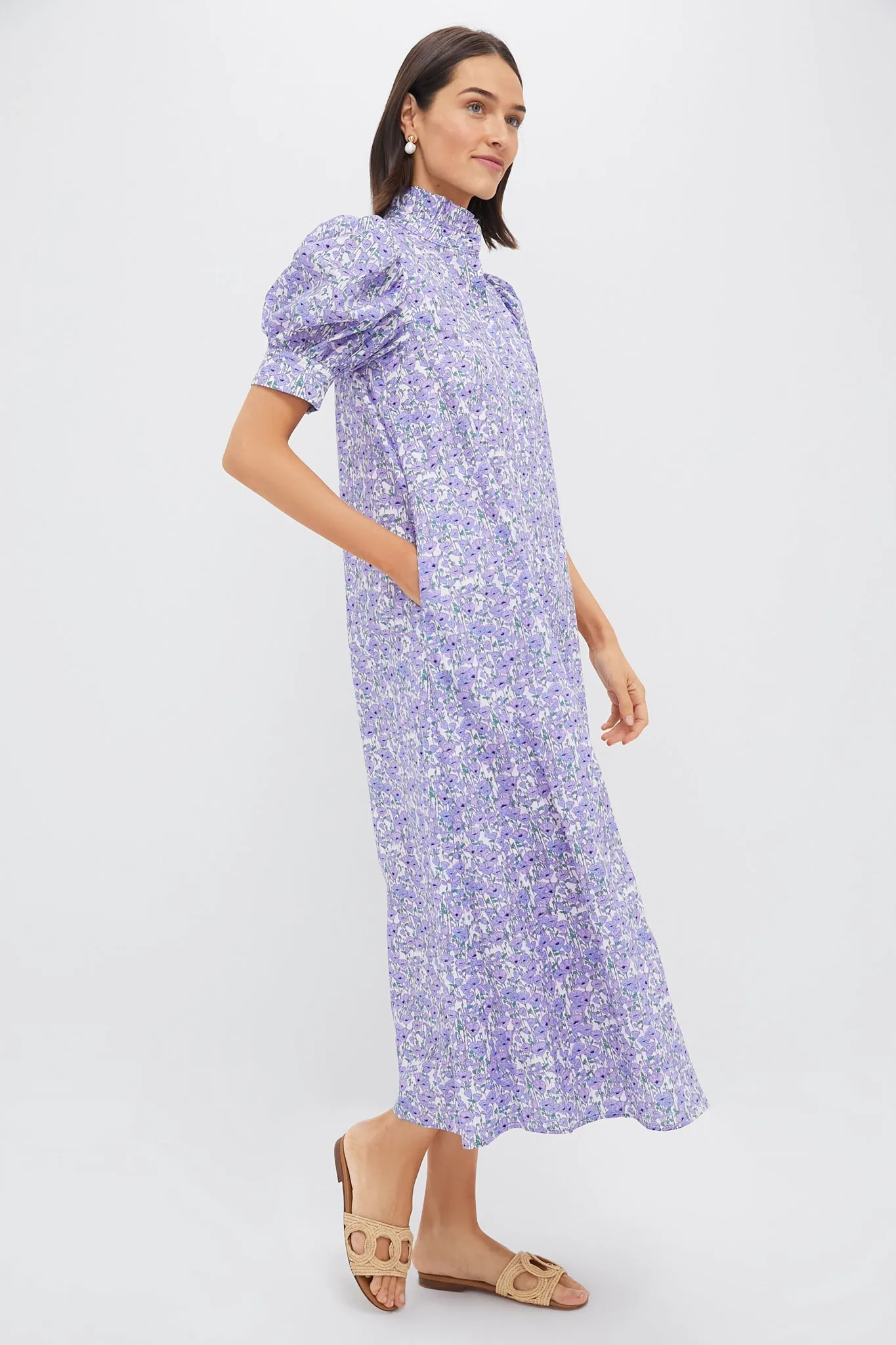 Purple Poppies Ruffle Collar Louisa Maxi Dress sold by Tuckernuck product image thumbnail 3